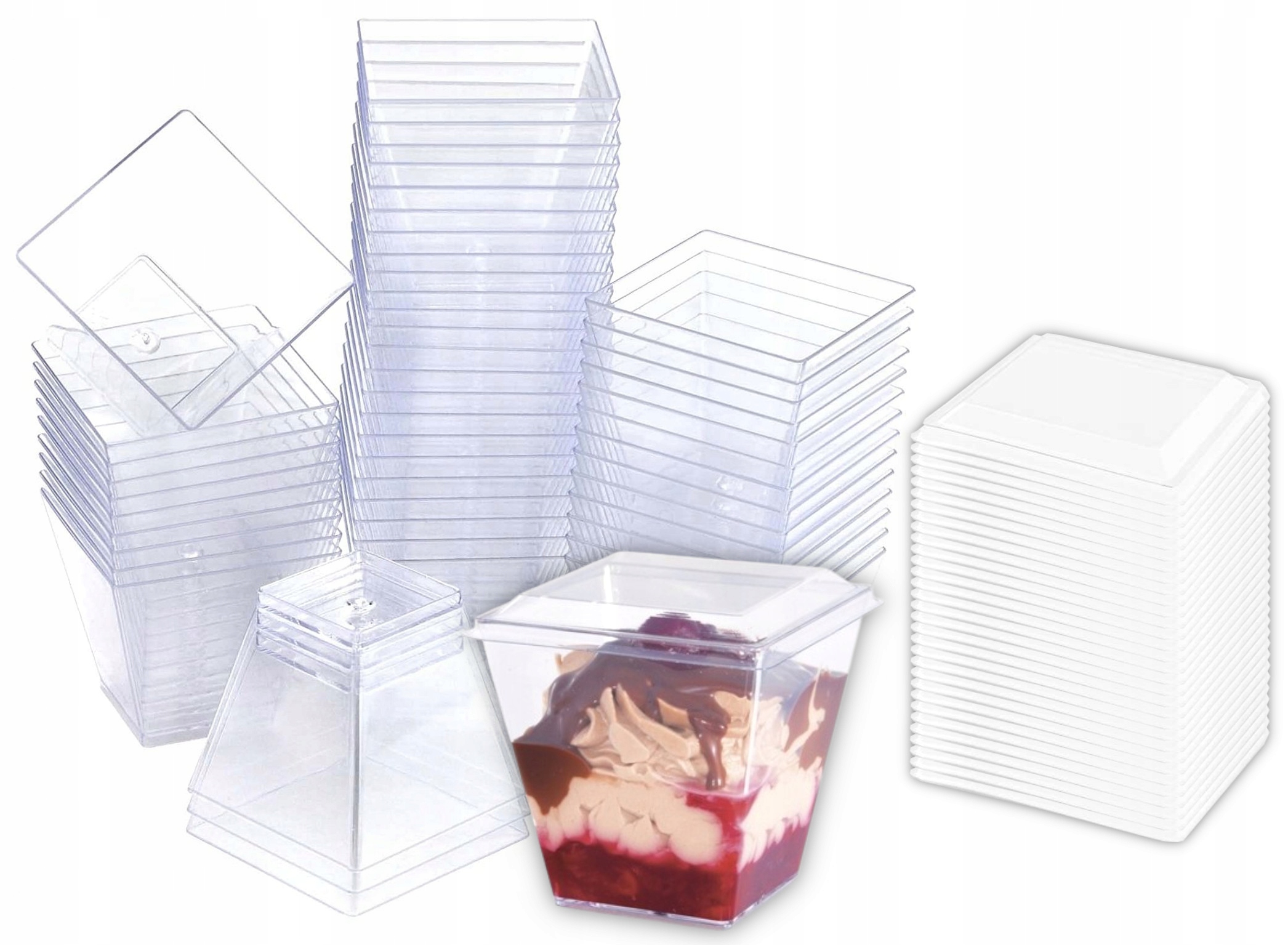 

Pojemniki Pucharki Do Deserów Pokrywka 200ML