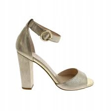 Zlaté dámské sandály na podpatku a podpatku, kožené boty Sala 40,5