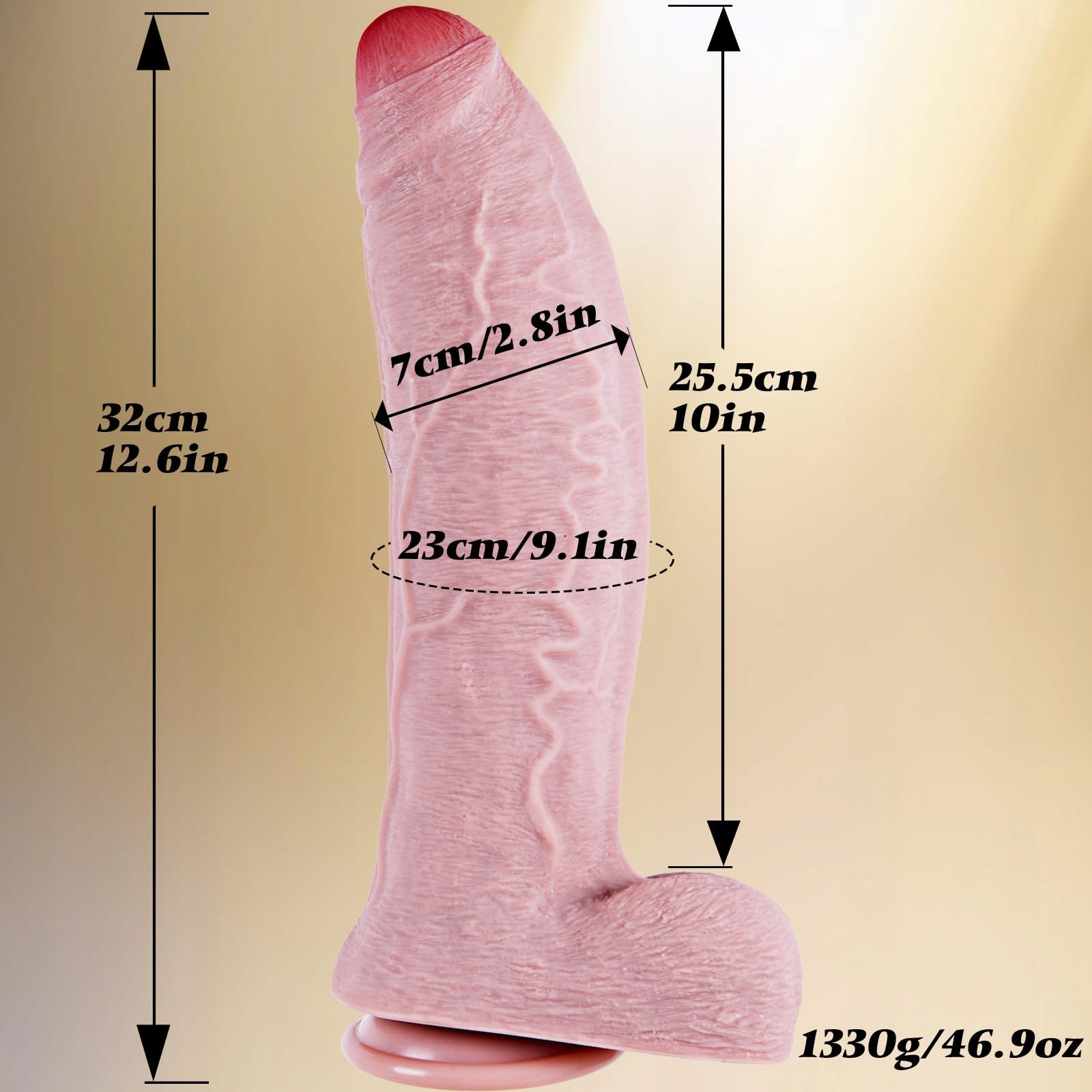 GIGANTIC SILIKON Dildo 32cm Realistyczny Z Przyssawką Dla Doświadczonych — miniatura 7
