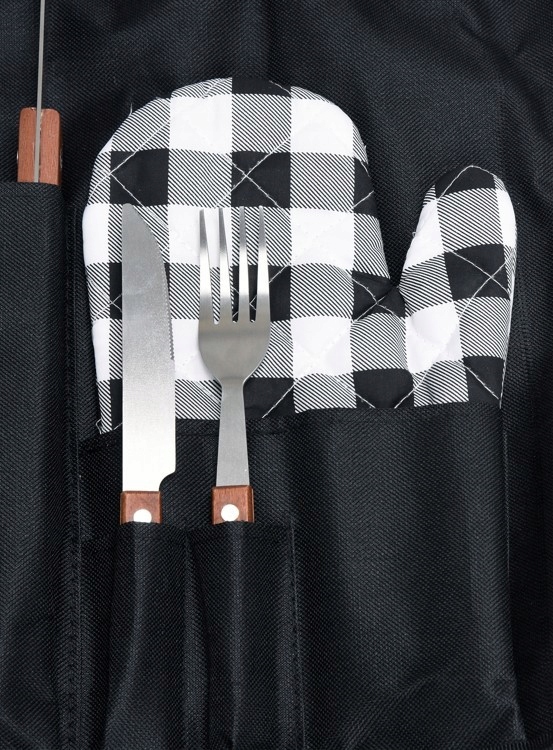 FARTUCH DO GRILLOWANIA Z AKCESORIAMI - 8 części Toya Długość (cm) 61