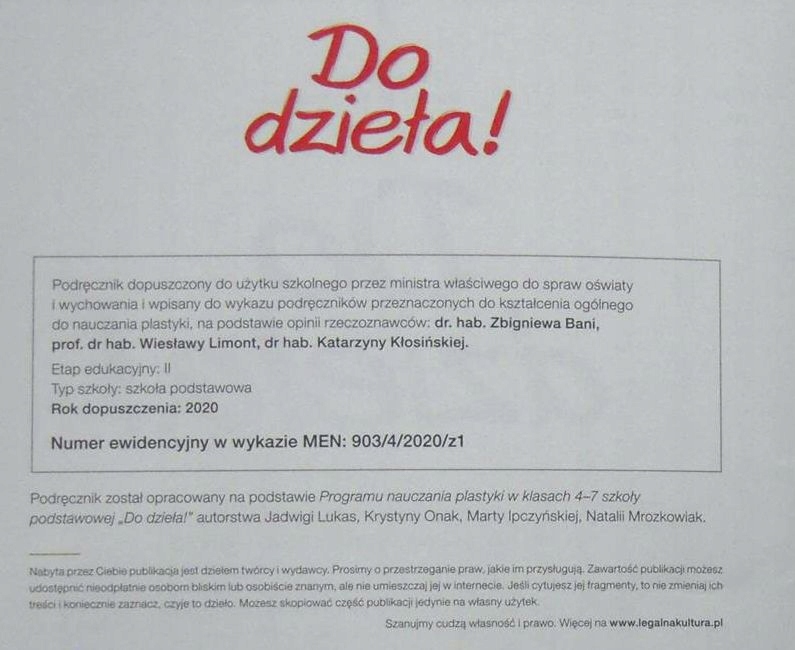 DO DZIEŁA! PODRĘCZNIK DO PLASTYKI KLASA 7 NOWA ERA ISBN 9788326739361