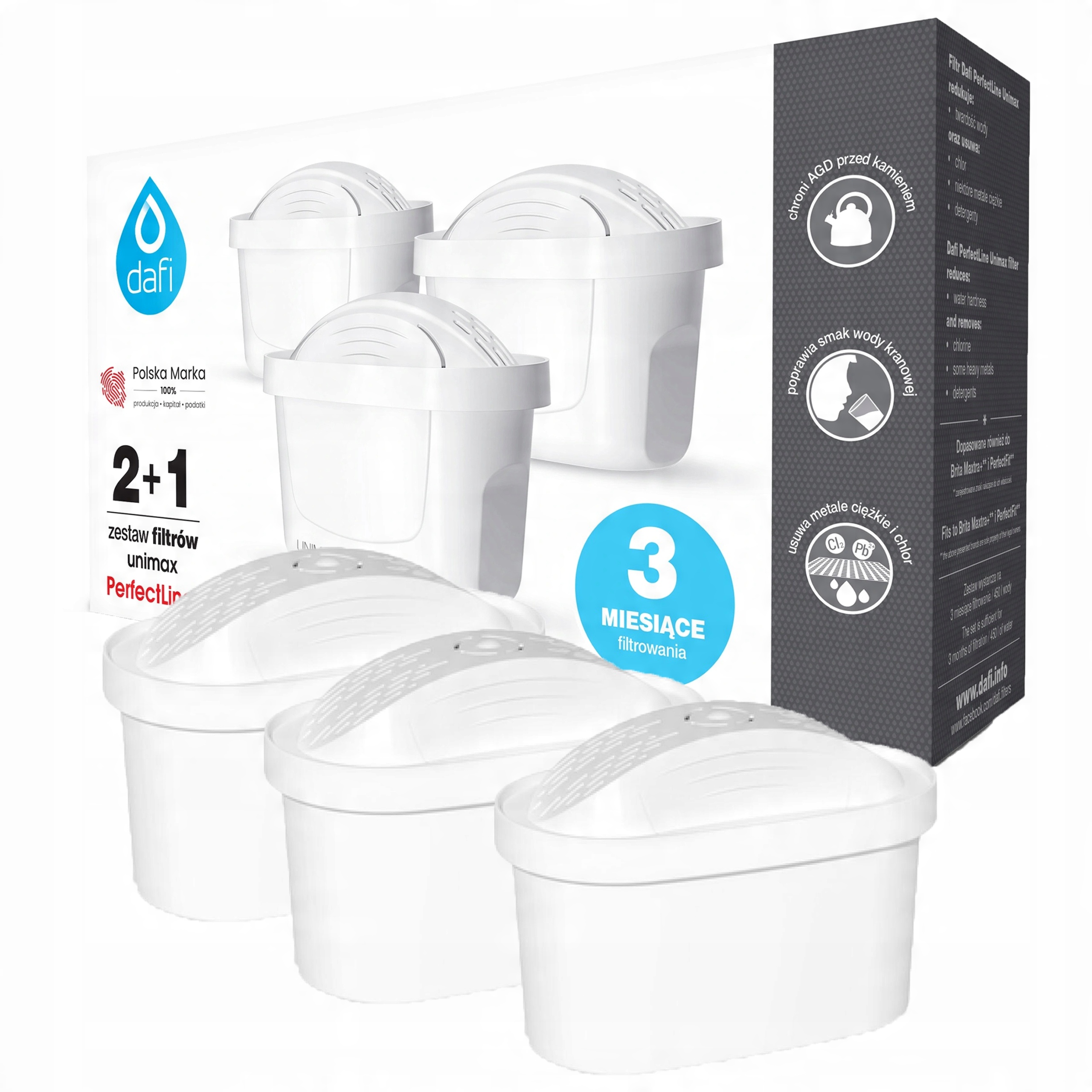 

3 Sztuki Wkład Filtr Dafi Unimax Do Brita Aquaphor