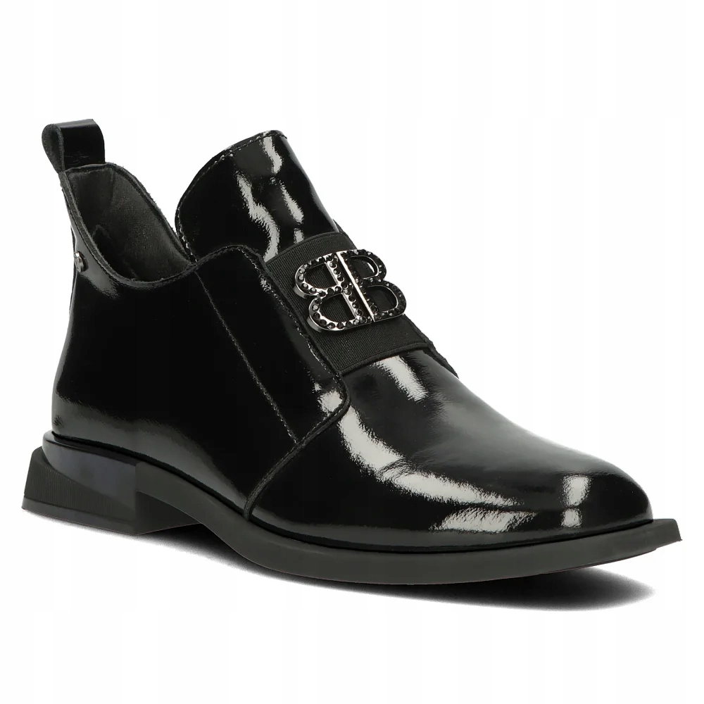 Buty damskie botki skórzane na płaskim Filippo klamra r.40