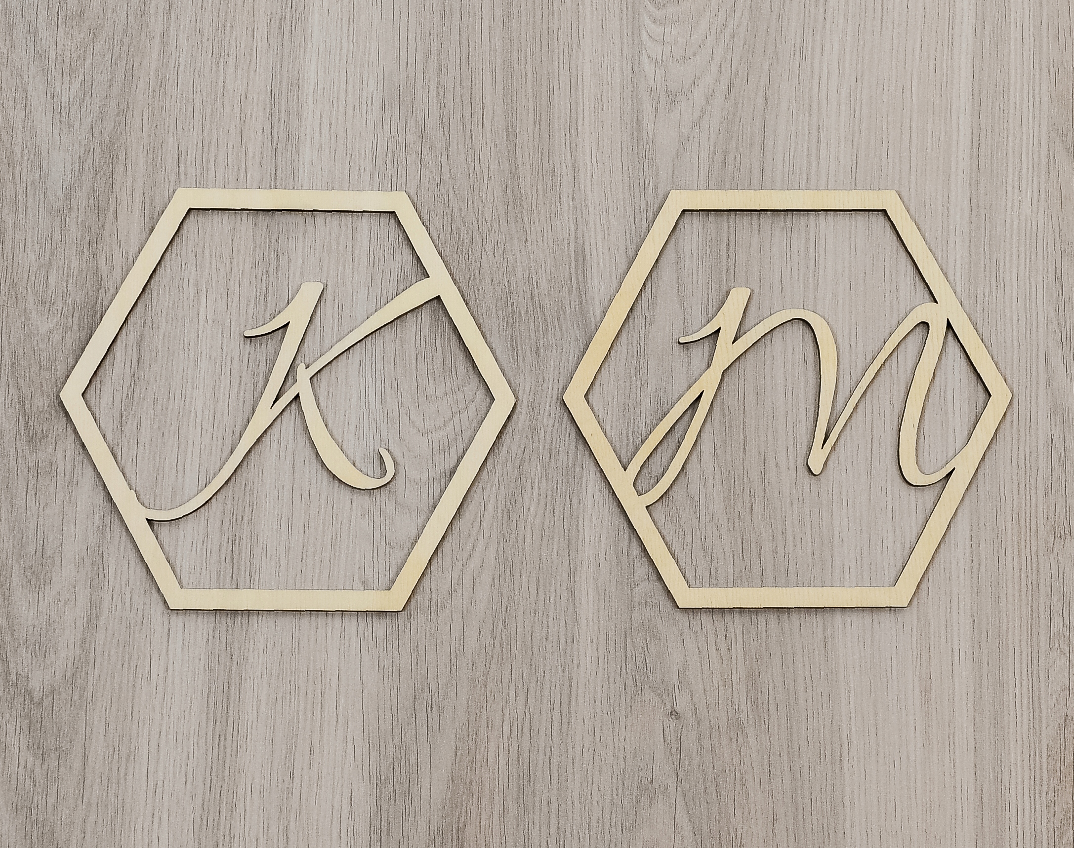 Koło obręcz drewno 2-szt napis Inicjały 40cm IIAD4 Marka Dekor Laser