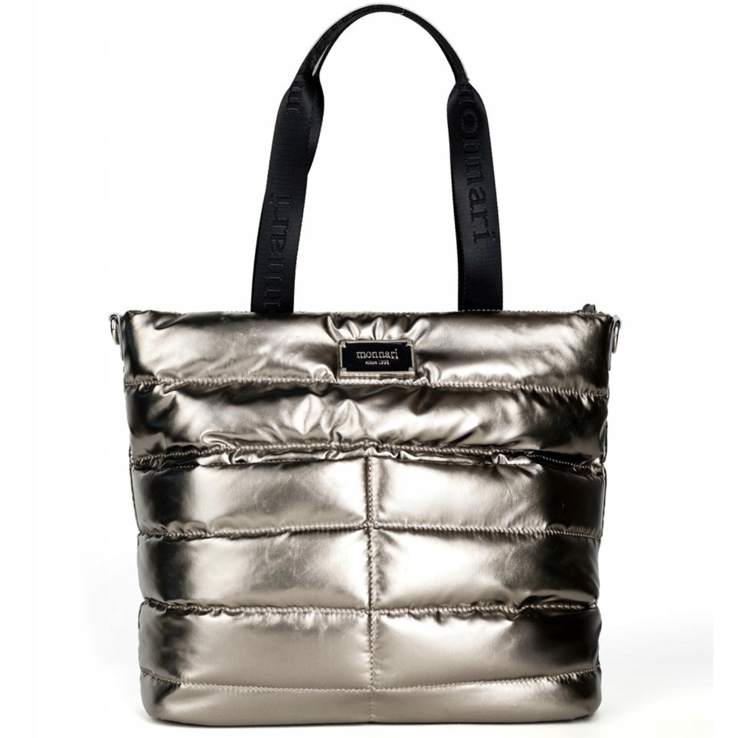 Monnari Dámská nákupní taška přes rameno Eko kůže prošívaná zlatá BAG4210