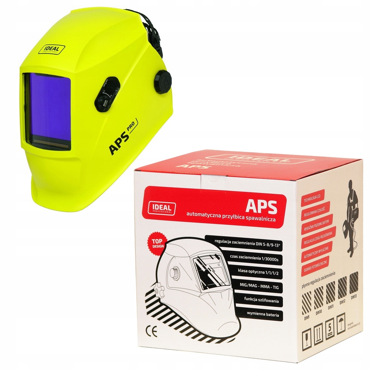 Ideal Przyłbica maska spawalnicza automatyczna Aps Pro 999D TrueView Żółta
