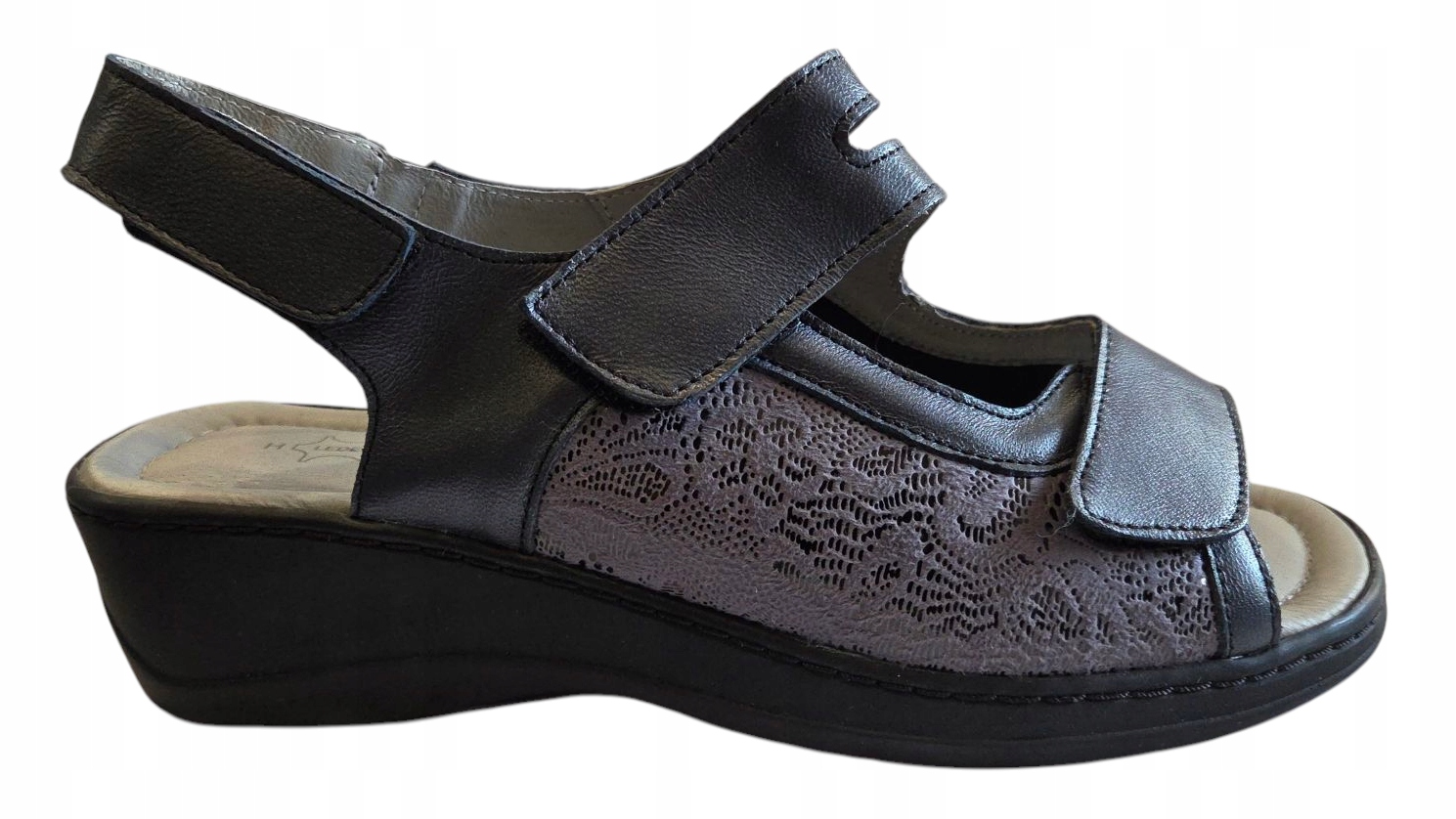 Axel Comfort Sandály Na Haluksy Popelavé Kožené 2462 Tuhost H vel. 37