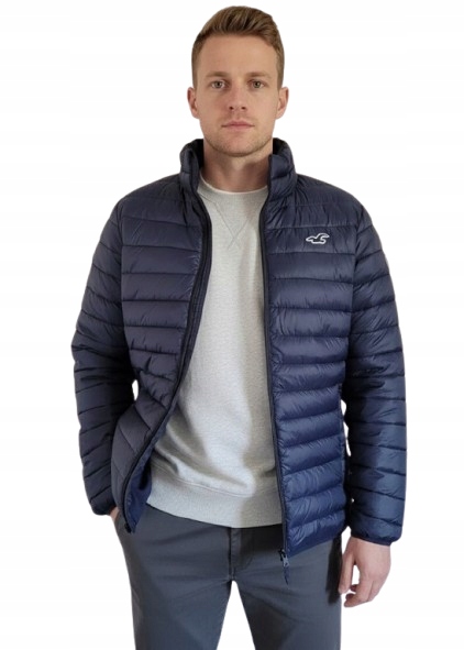 Bunda Abercrombie Hollister L puffer prošívaná tmavě modrá