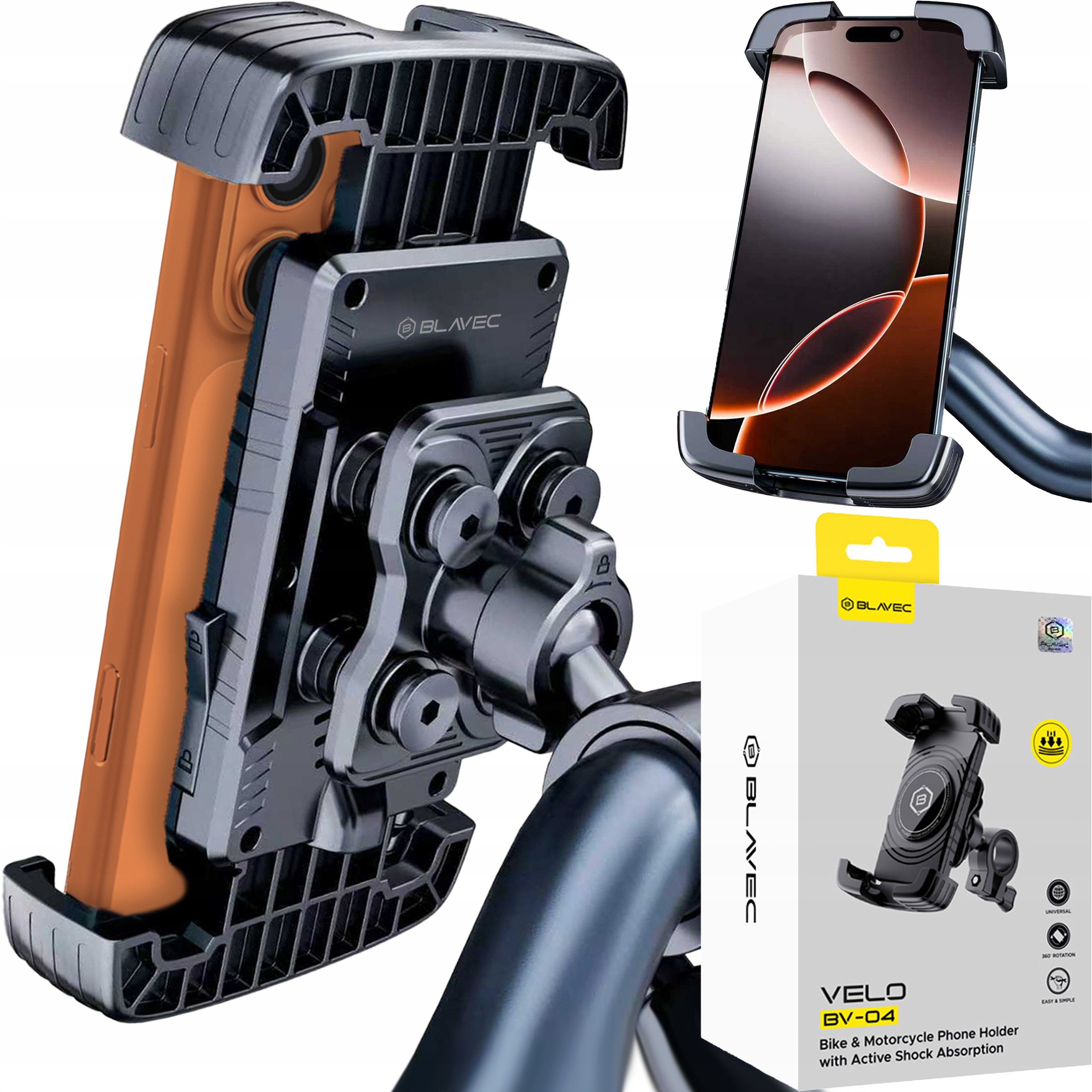 Uchwyt Rowerowy na Telefon Motocyklowy Uchwyt Aktywna Amortyzacja na Rower