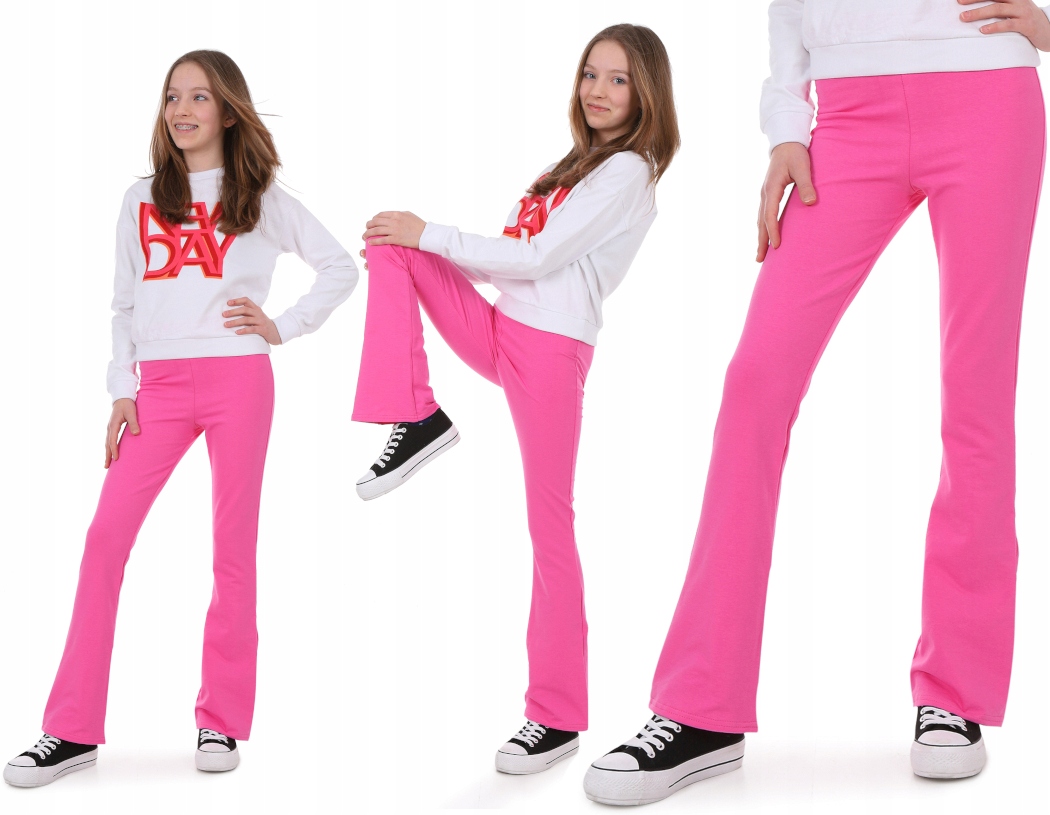 

Legginsy Flare, dzwony 116 Cukierkowy Róż