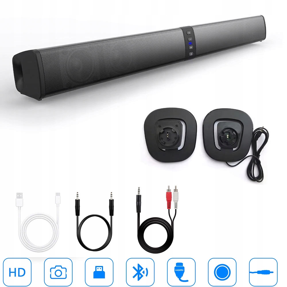 Bluetooth Soundbar Usb Reproduktor Televizor Lze rozdělit na 2 stojící reproduktory