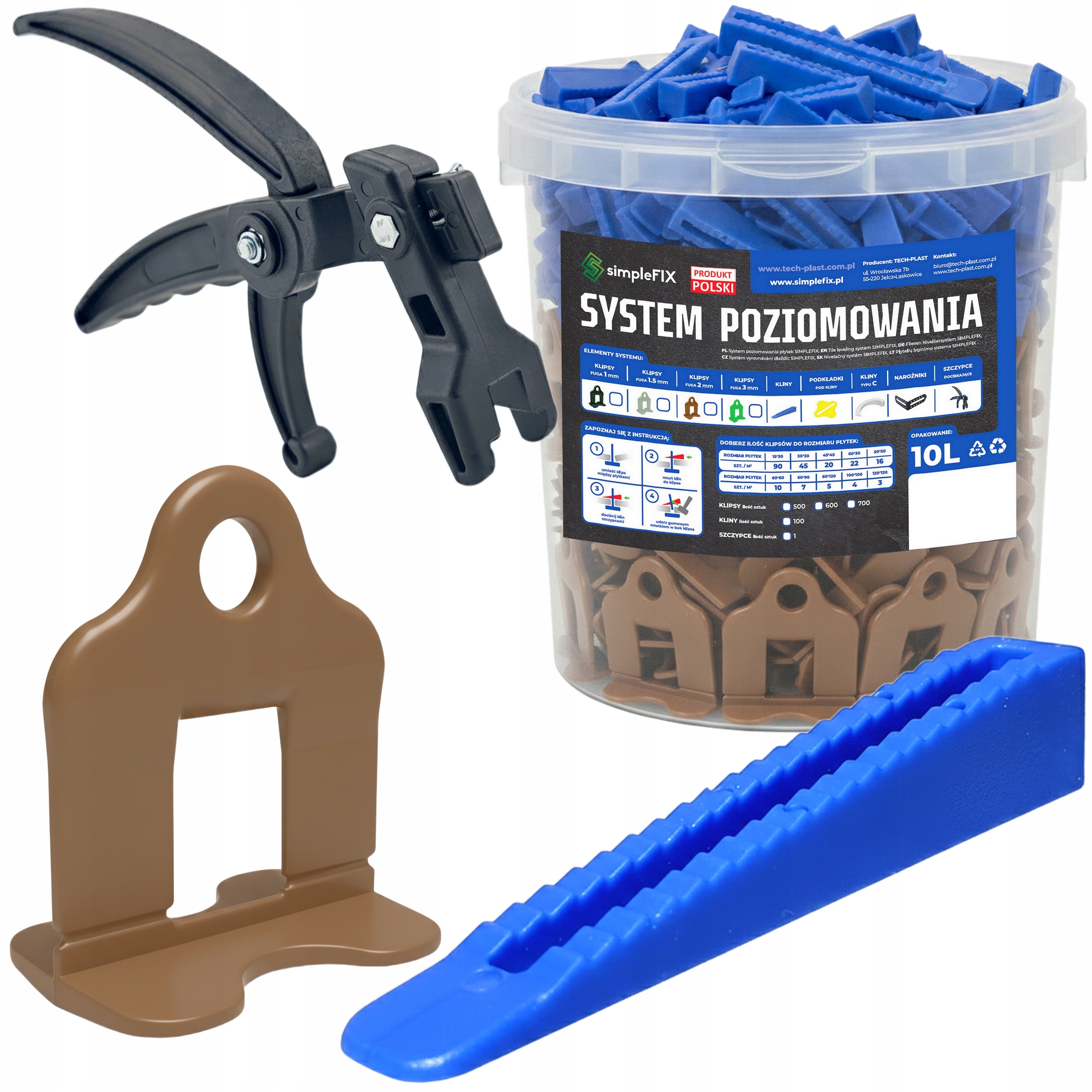 Systém Vyrovnávání Dlaždic Simplefix 500 Klipsů 2 mm 100 Klínů Kleště