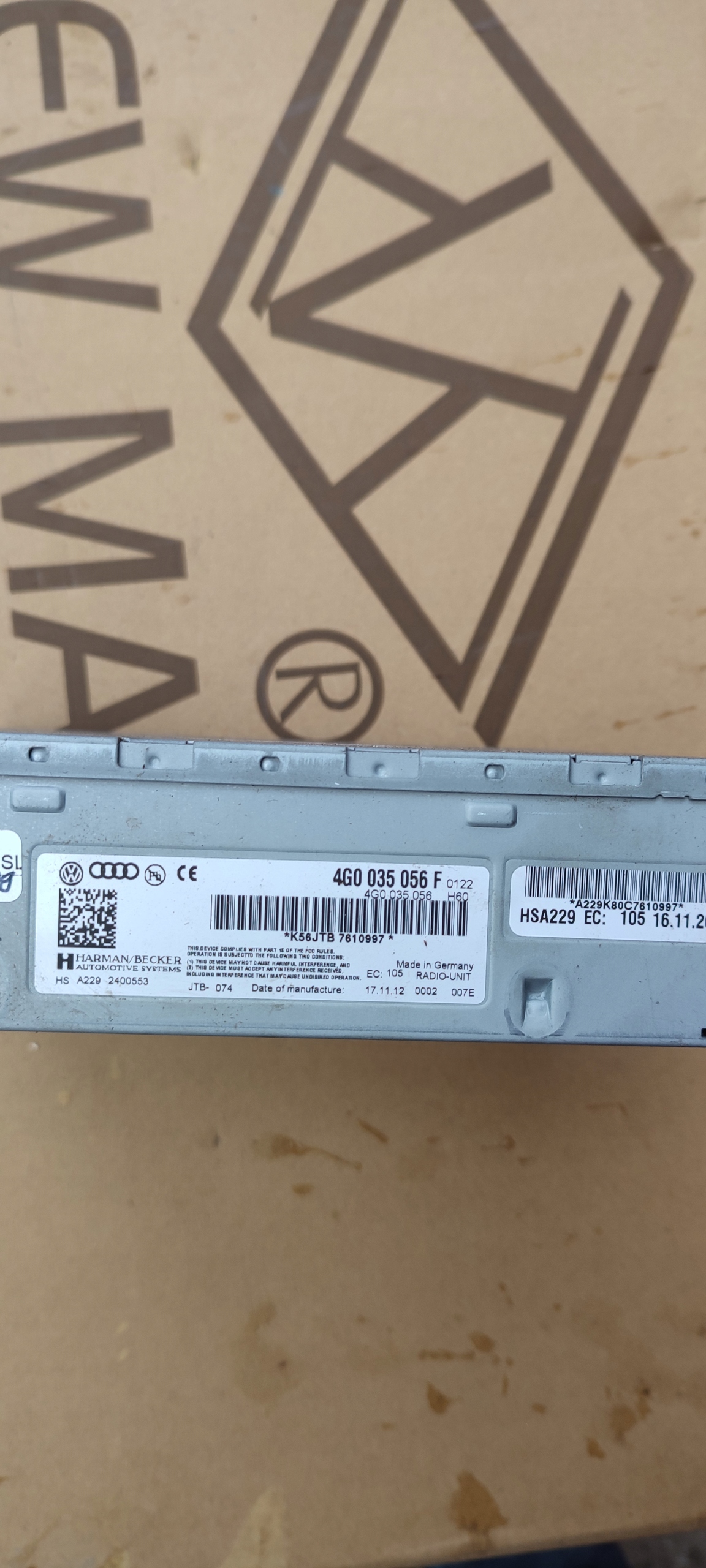 TUNER RADIA AUDI A4 B8 4G0035056F