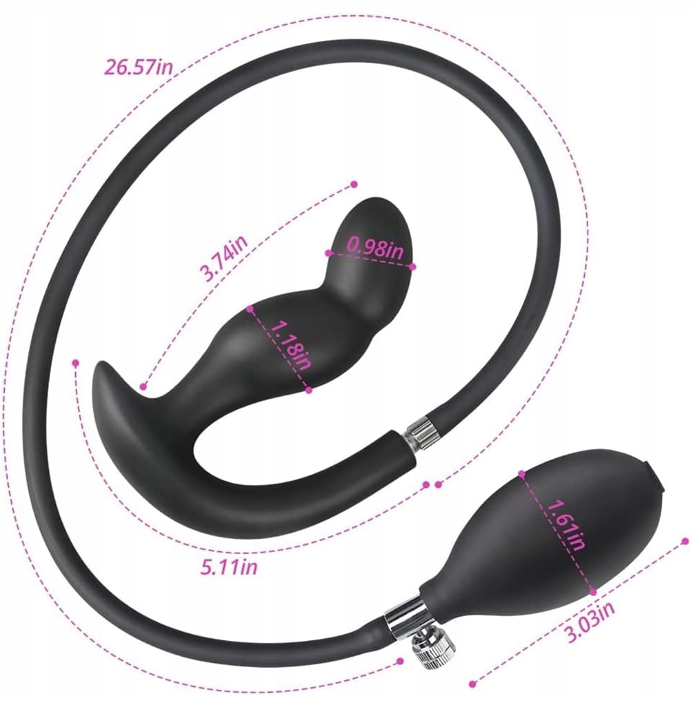 INFLATABLE Silikonowy Dmuchany Korek Analny BDSM Masażer Prostaty dla Par — miniatura 6