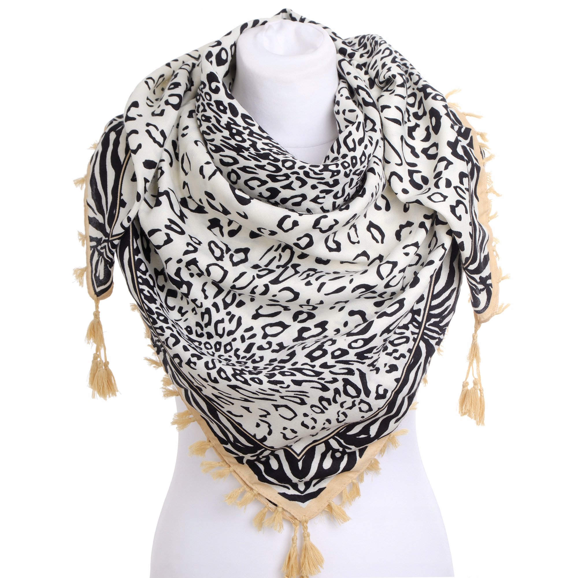 Chusta damska szal apaszka z frędzlami