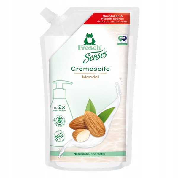 Levně Frosch Senses Bio krémové mandlové tekuté mýdlo 500 ml