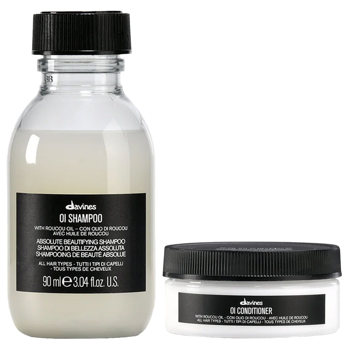 Davines Oi mini šampon 75 Ml a kondicionér 75 Ml pro vyhlazení nepoddajných vlasů