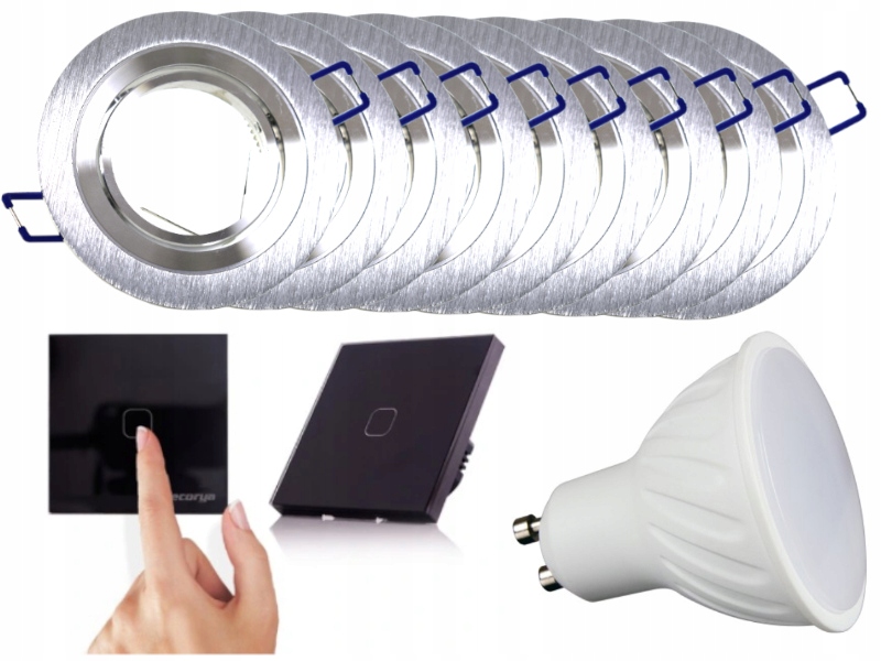 Sada Led stropních světel 9x Vypínač Žárovky