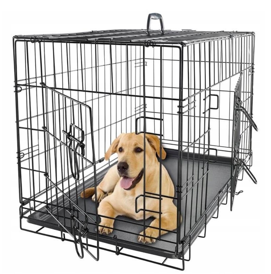 Duża Klatka dla Psa Kennel do Samochodu Transporter Metalowa 91x60x66 XXL