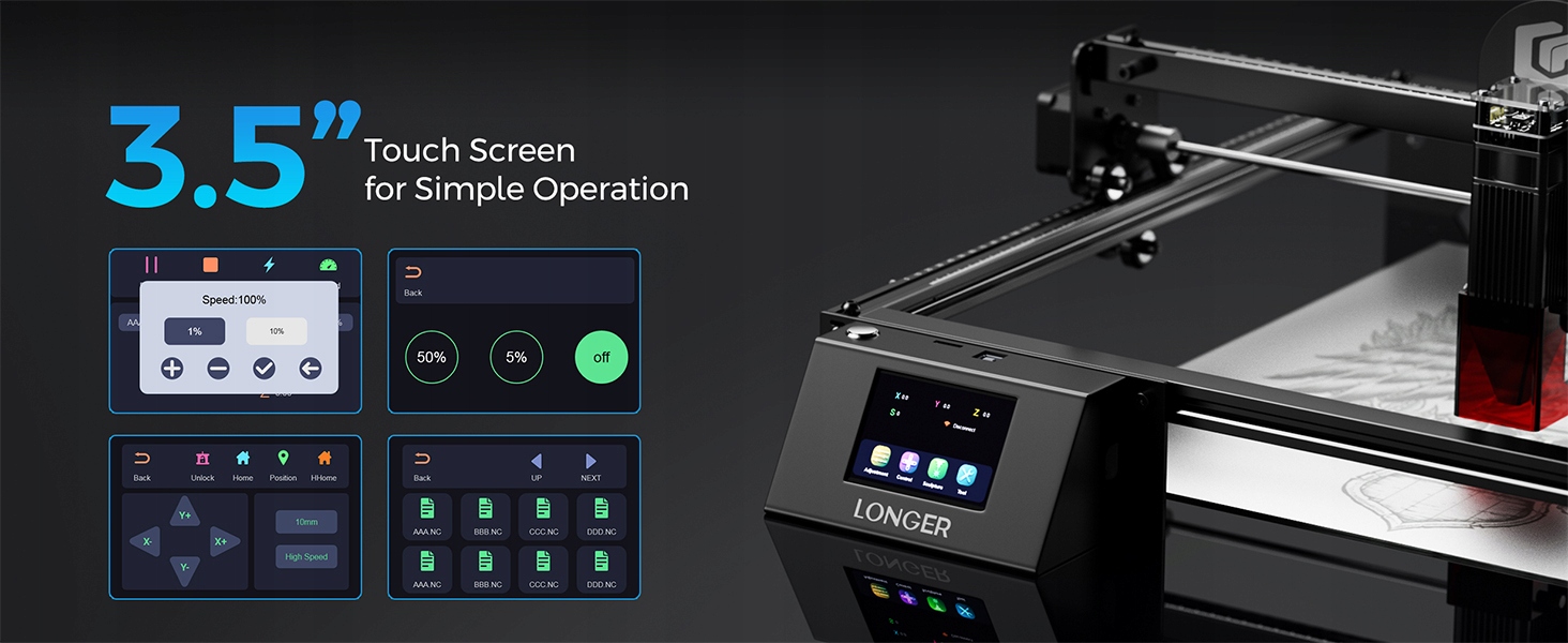 Grawer laserowy LONGER RAY5 10W 400x400mm DIY+LONGER platforma robocza Informacje o bezpieczeństwie CE