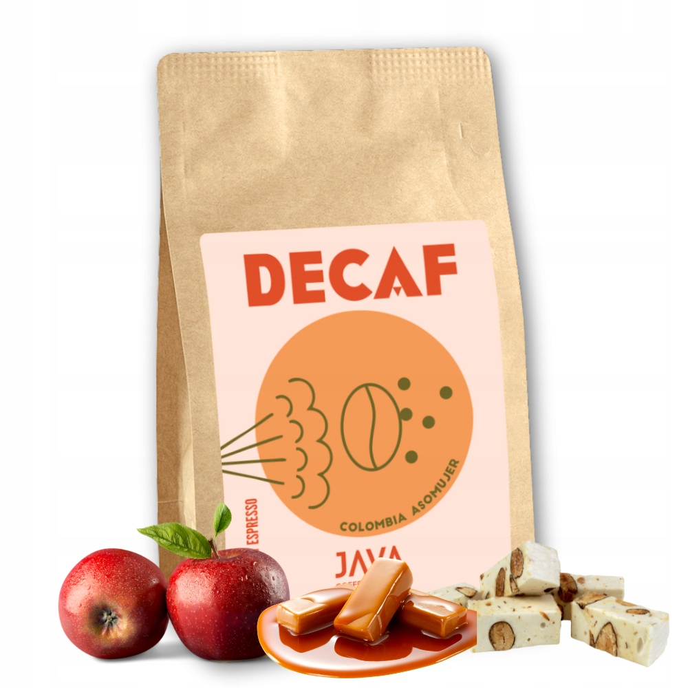 Káva zrnková bezkofeinová Colombia Asomujer Arabica 500 g tmavé pražení