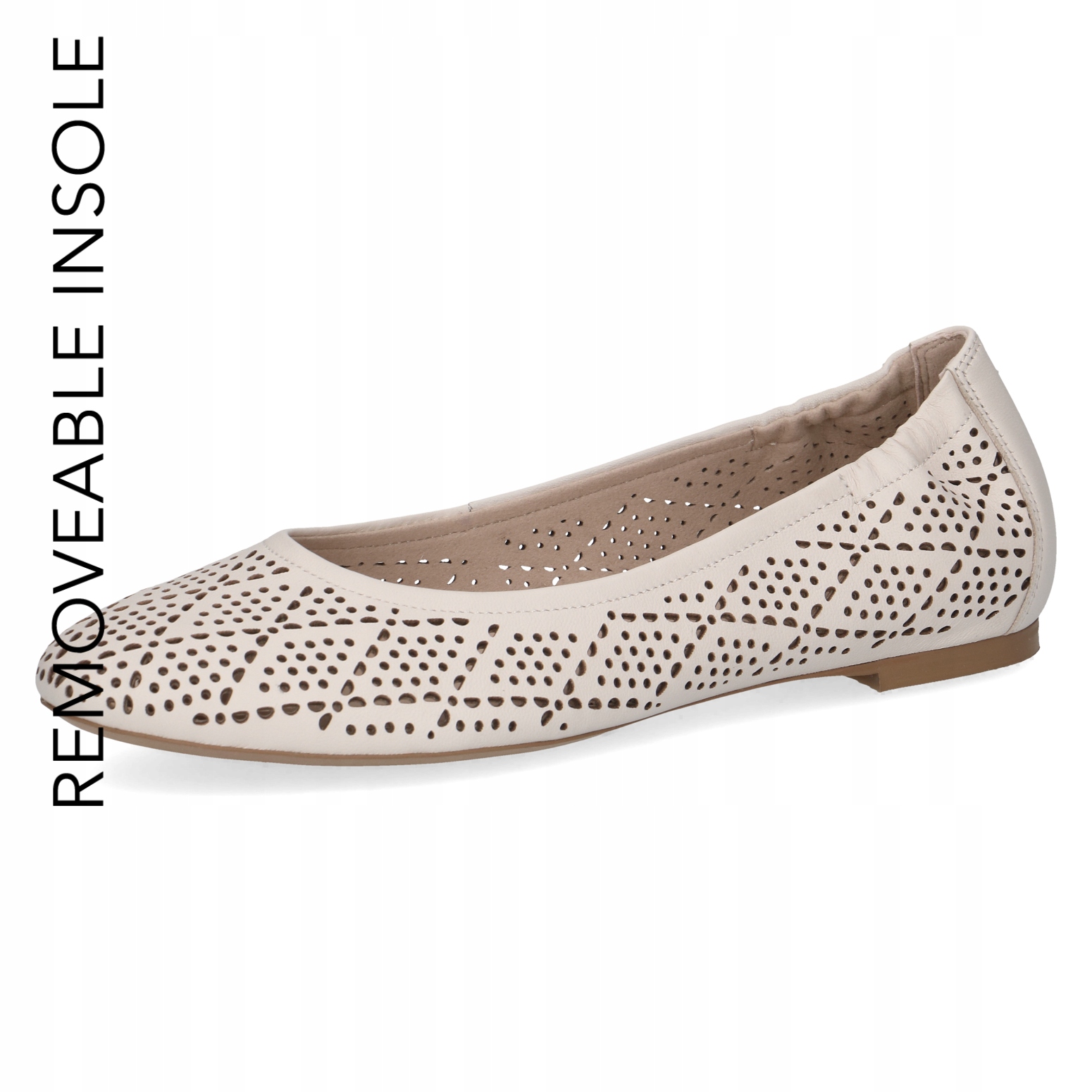 Caprice ažurové baleríny Elsa kožené, pohodlné[22101-44-170] vel.37