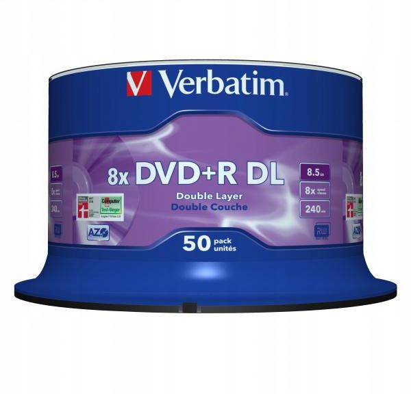 Disky Dvd+r DL Verbatim Hp spindle (50 Ks)