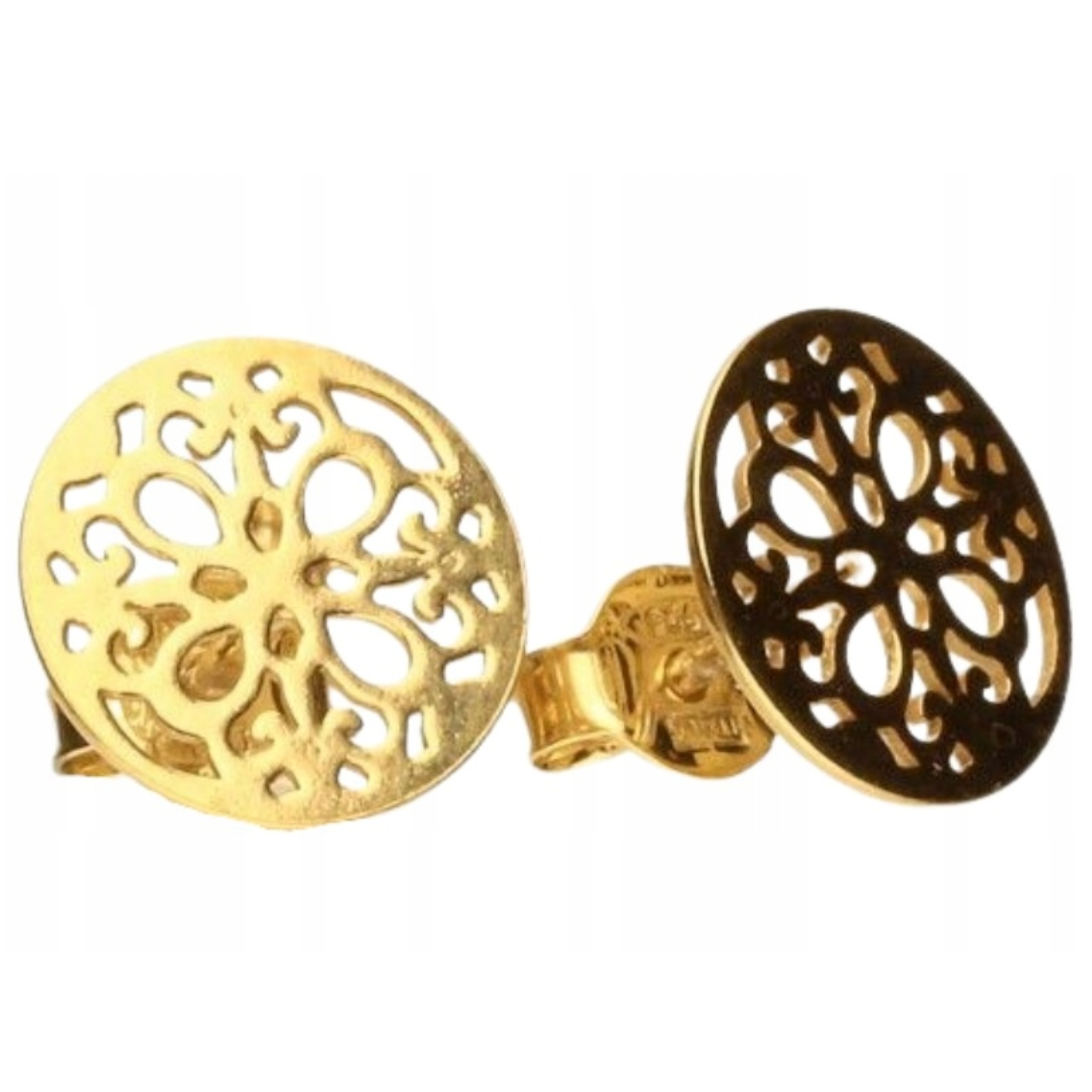 Ažurové Náušnice Zlaté 585, Dýka, 14K, Klasický design