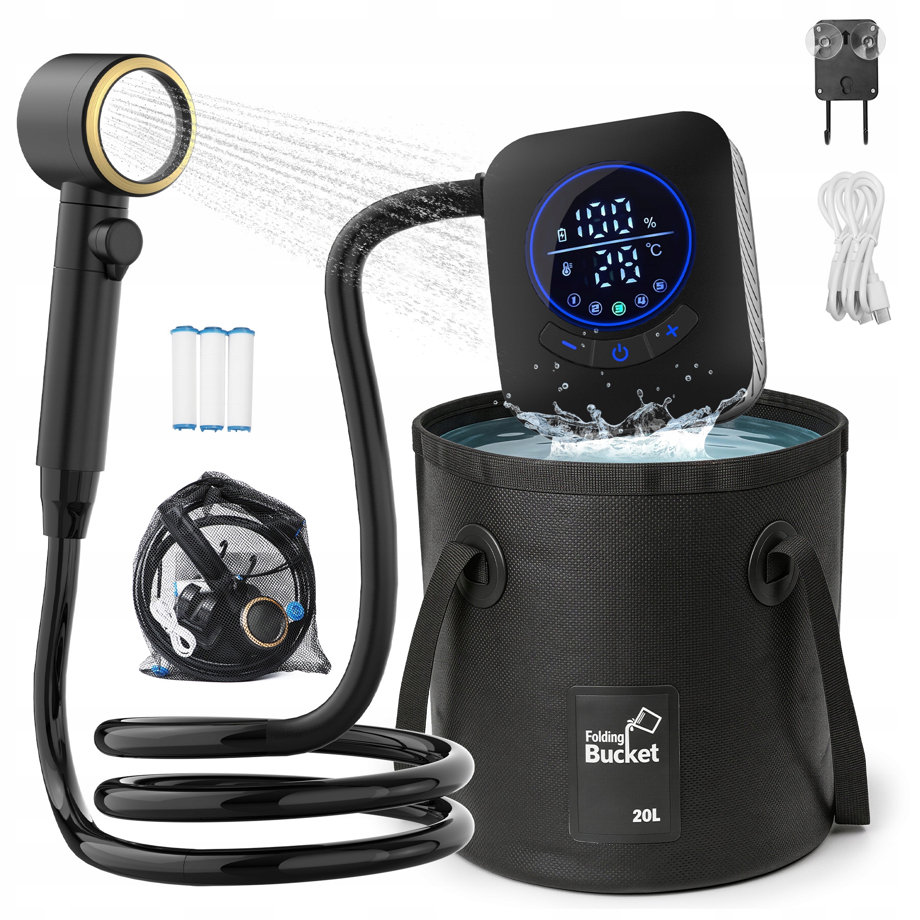 Turistická Přenosná Kempingová Sprcha Do Auta S Akumulátor 8000 Mah