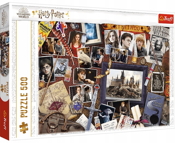 

Puzzle Trefl 500 elementów Pamiątki z Hogwartu Hp