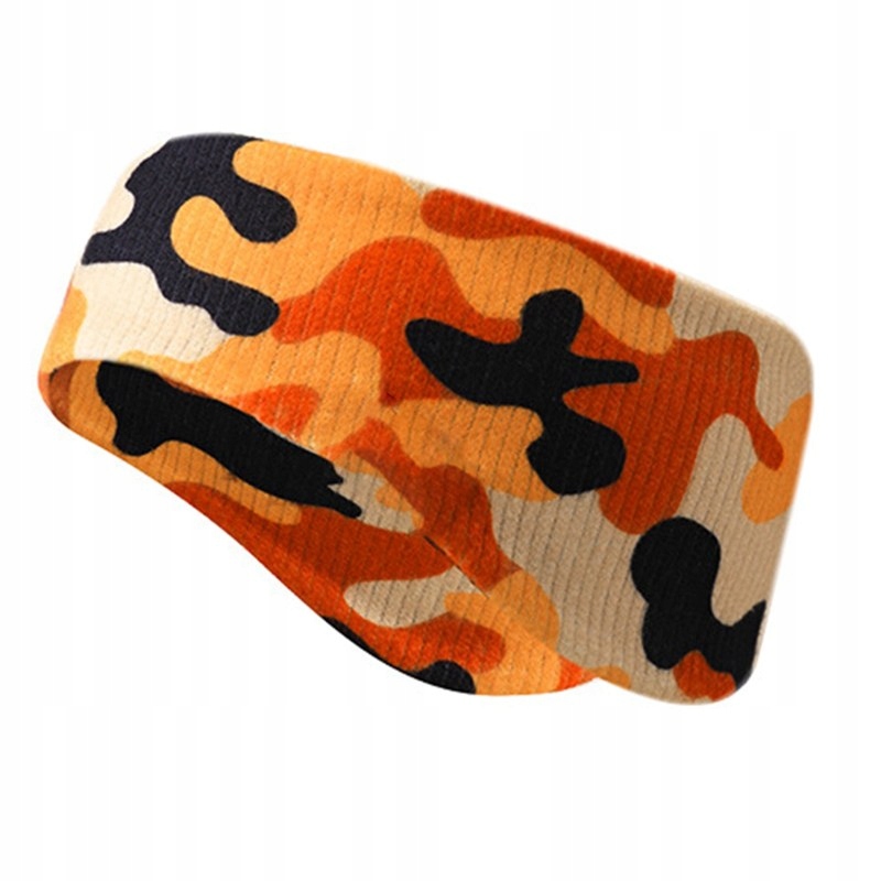 Pánske Sports Headbands Thickened Fleece Printed Earmuffs Windproof, žltá