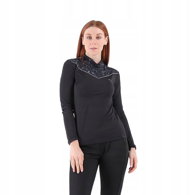 Chervo Černá Přiléhavá Halenka S Rolákem, Dlouhý Rukáv 38 6BA