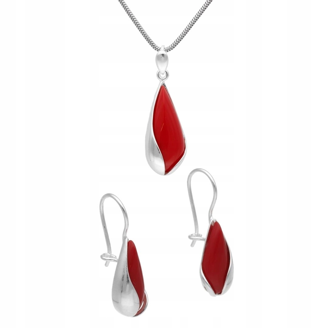 Komplet slziček s korálem stříbro