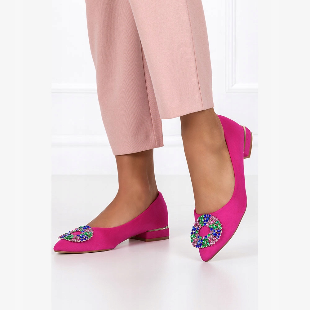 BALERINY DAMSKIE Z OZDOBĄ WKŁADKA SKÓRA LEKKIE 37 Płeć kobieta