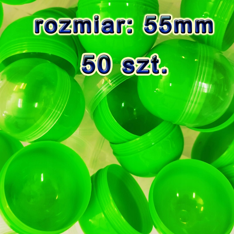 Kapsuła pusta 55mm Zielona do losowania 50 szt. kapsuły na loterię los