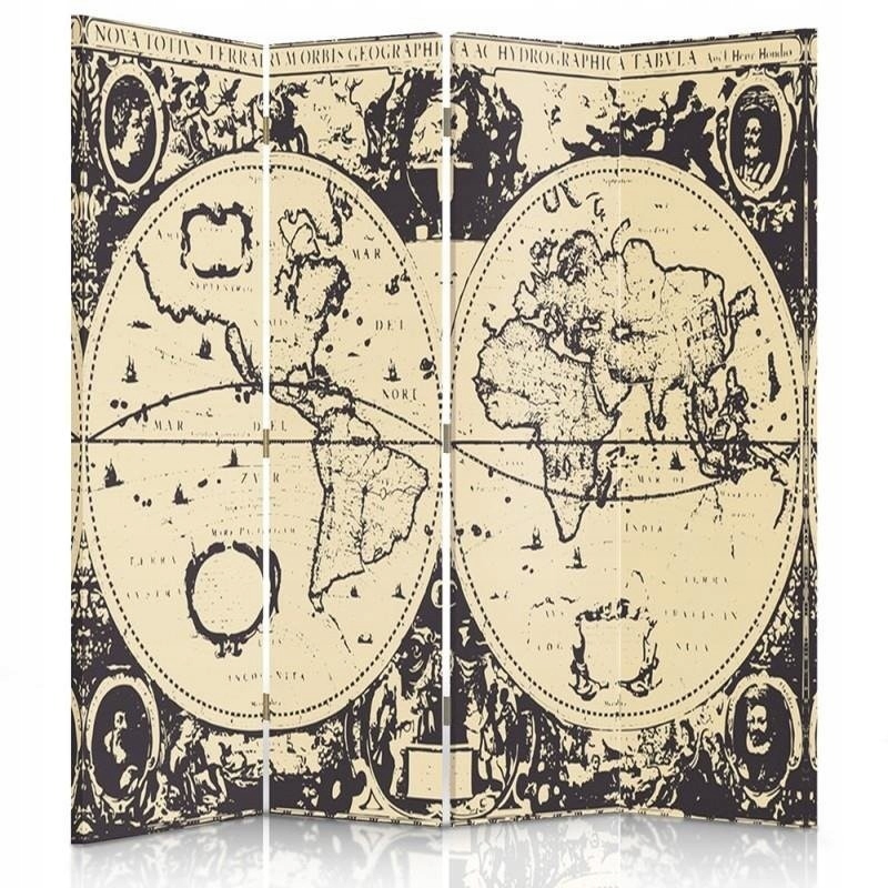 Obojstranný paraván, Mapa sveta vintage 145x170