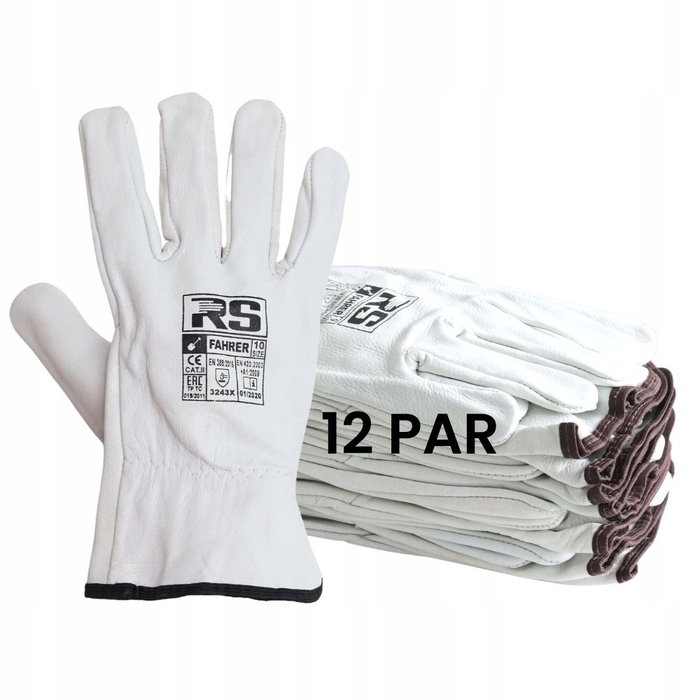 Pracovní rukavice z kůže pro vulkanizátory, na vulkanizaci, XL, 12 párů