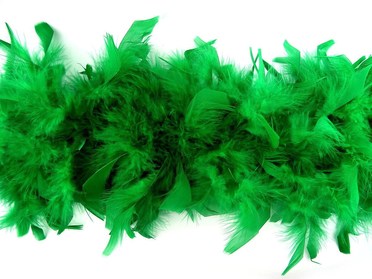 Szal Boa z piór Samba 1,8m 18cm Zielony Trawa 9459