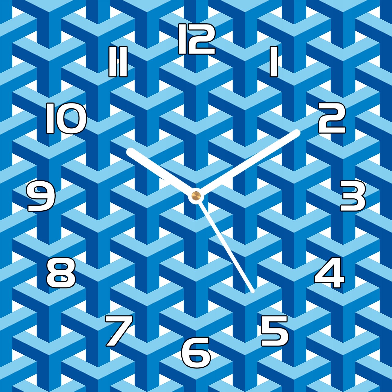 

Cichy zegar szklany Trójwymiarowa grafika 30x30 cm