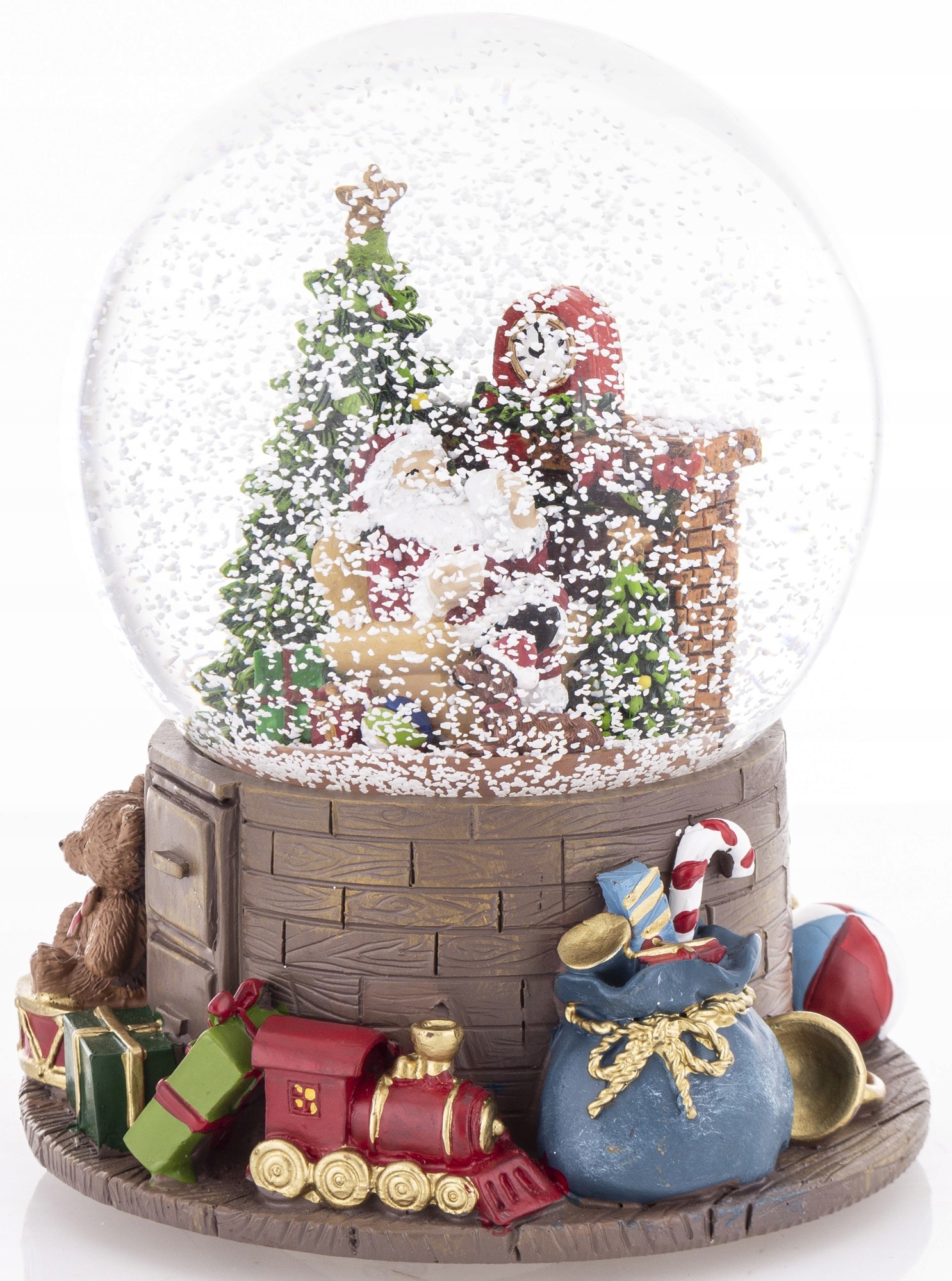 KULA ŚNIEŻNA SZKLANA ŚWIĘTA POZYTYWKA MIKOŁAJ Wysokość produktu 16.5 cm