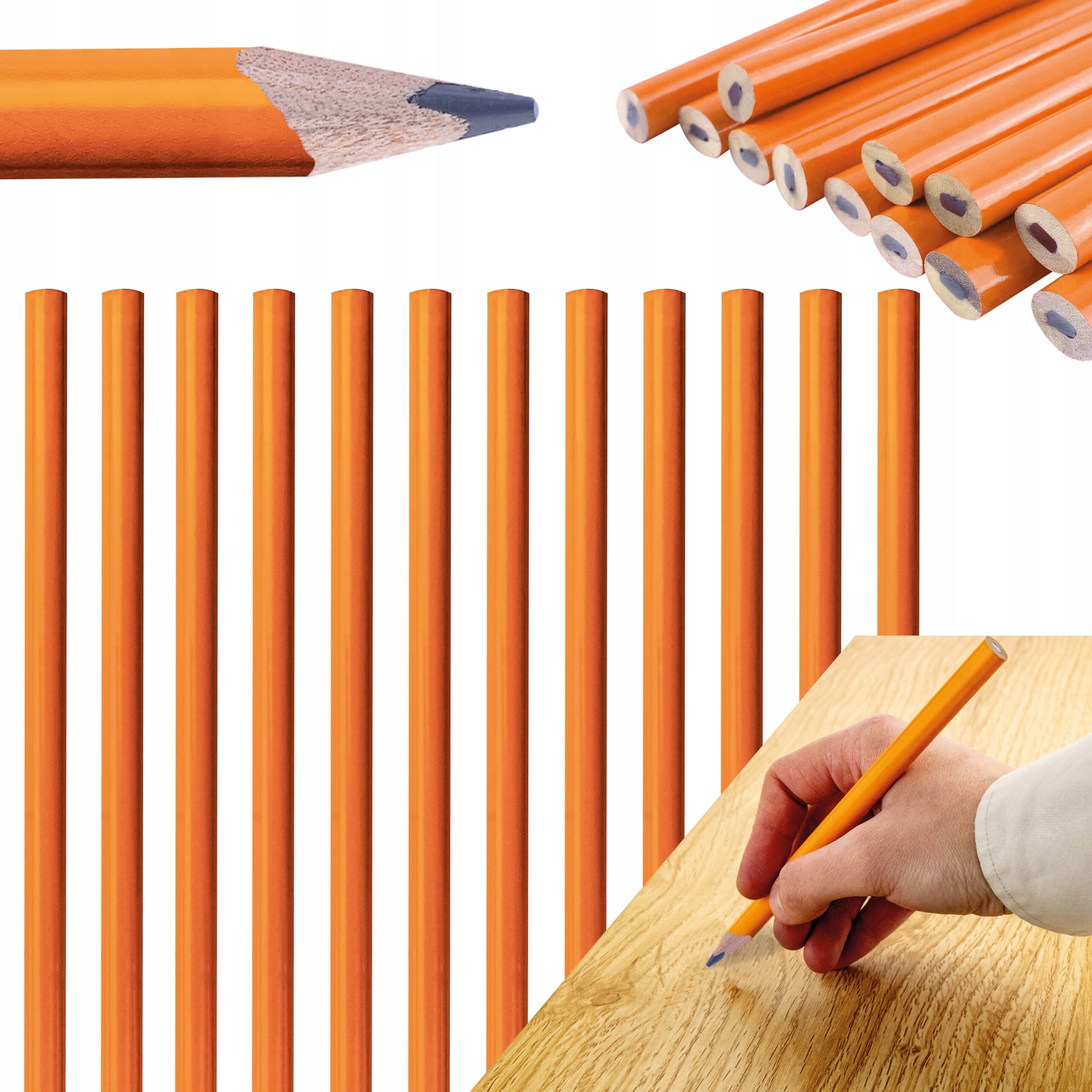 

Ołówek Stolarski 18CM Budowlany Kreślarski 12szt.