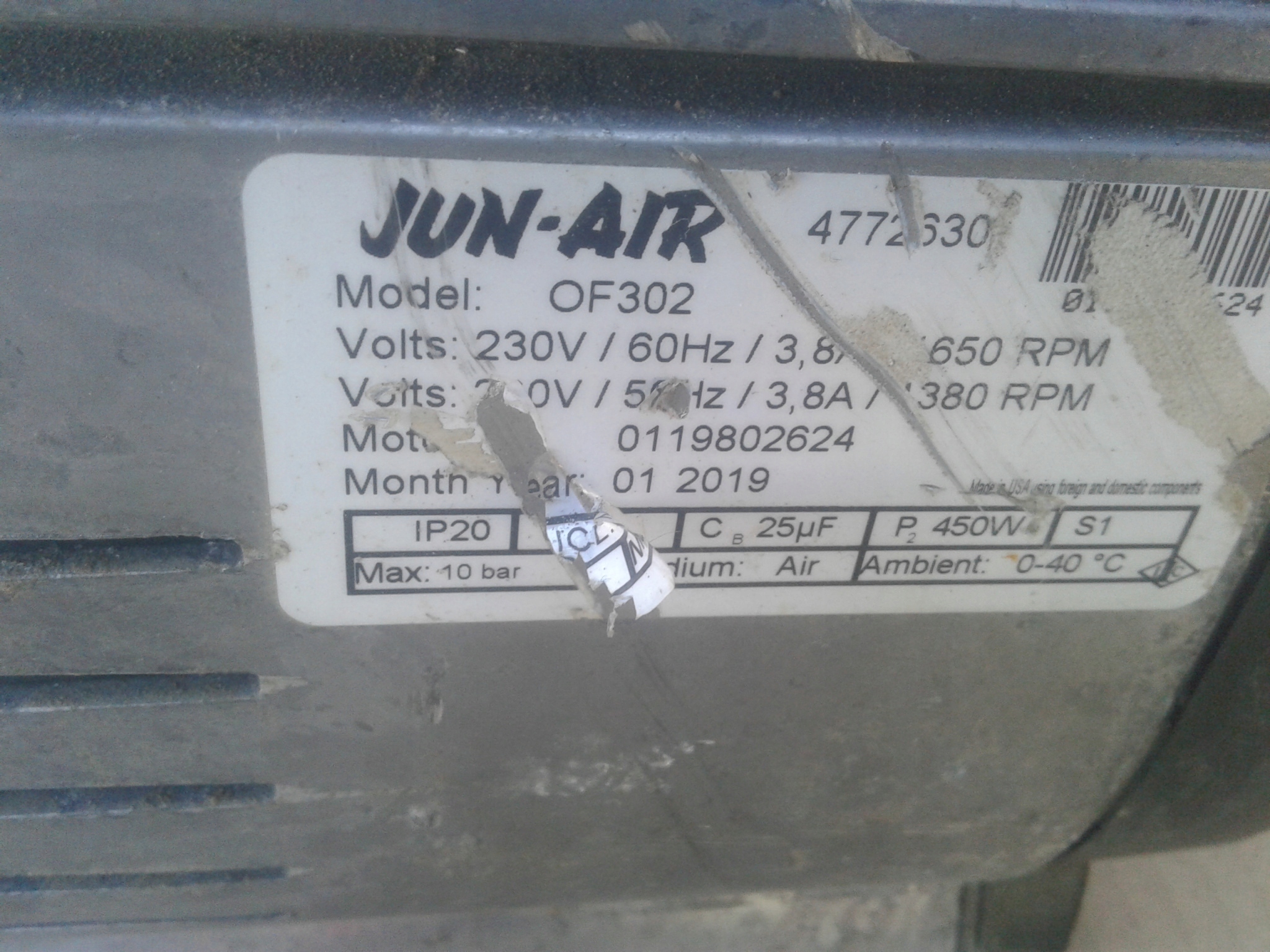 KOMPRESOR BEZOLEJOWY JUN-AIR OF302 Marka Jun-Air