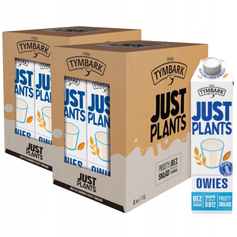 Levně Tymbark Just Plants Oves 1L Bez Přidaného Cukru, Bez Lepku, Rostlinný Nápoj