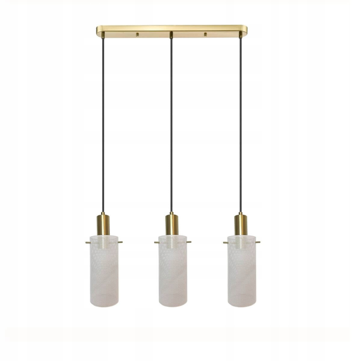 Řadové závěsné osvětlení Tirana, bílé industriální stínítko, do obývacího pokoje