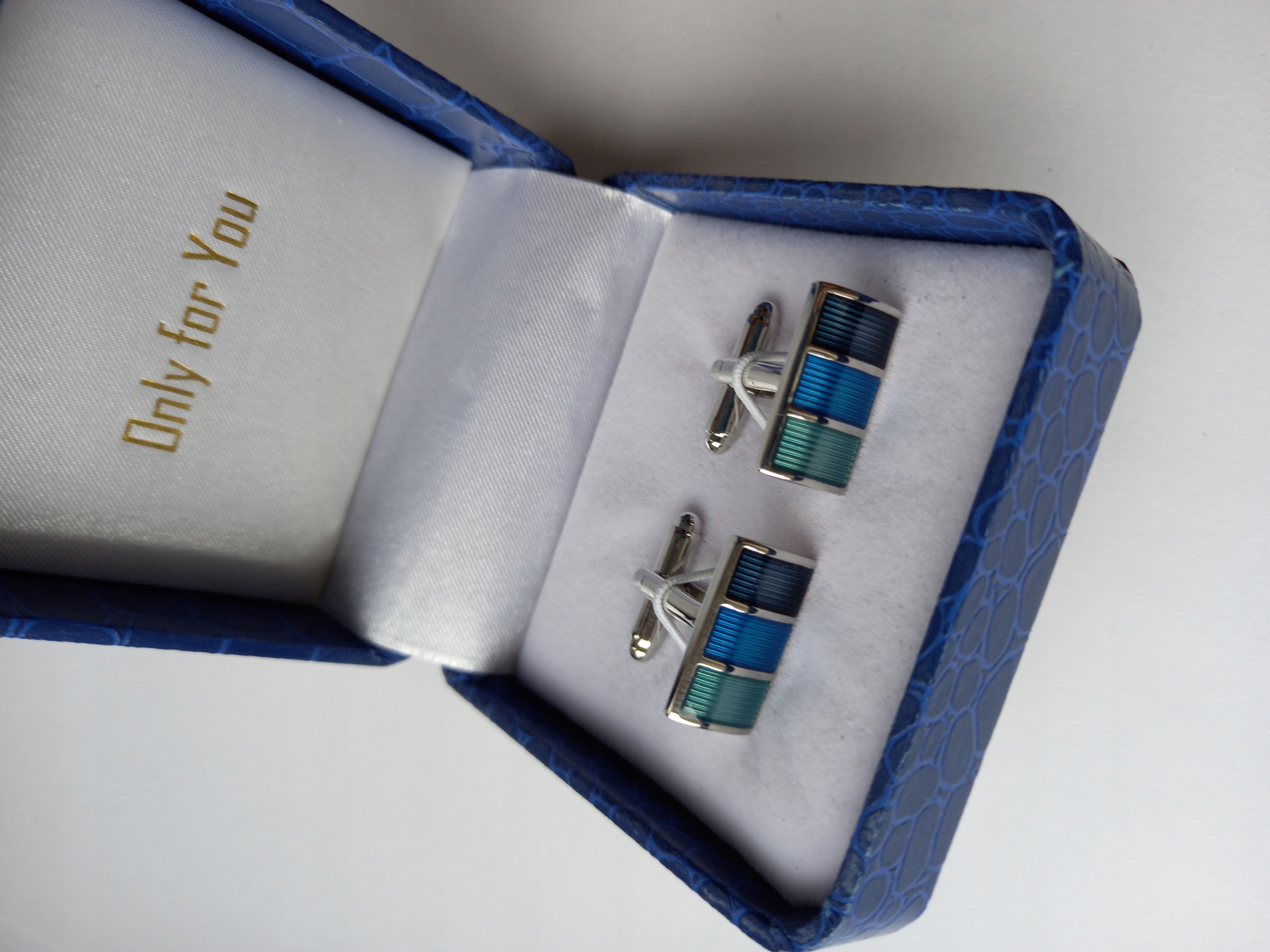 Manžetové knoflíčky Exc Modré leštěné