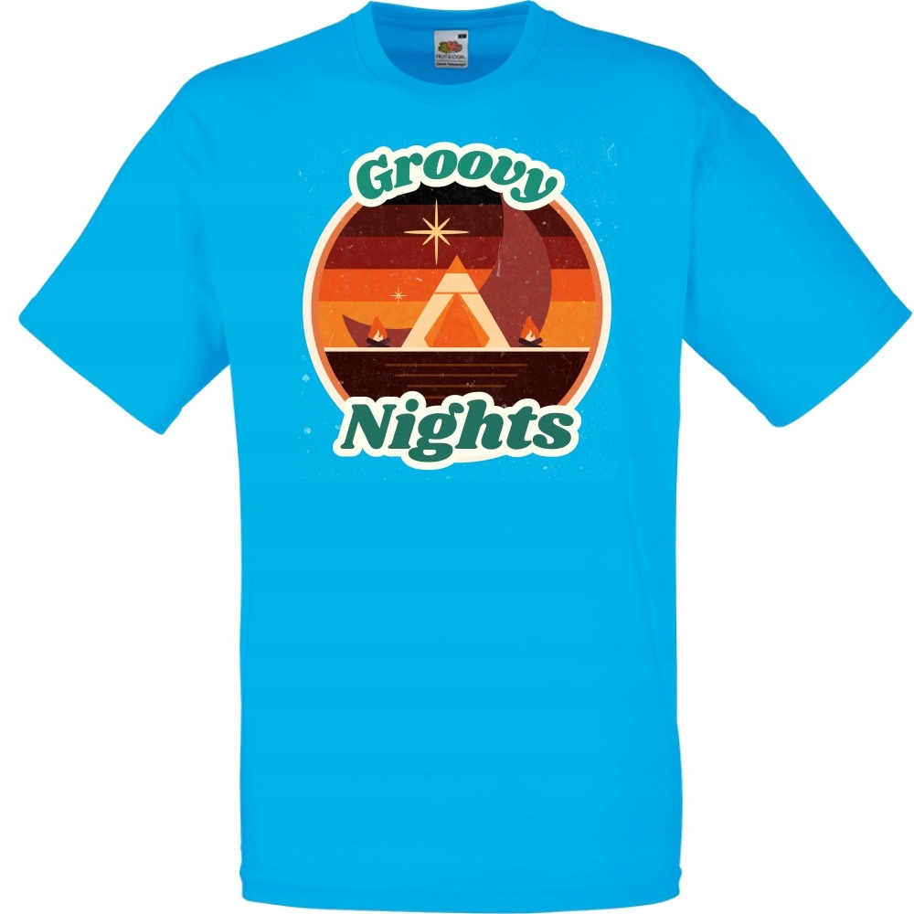 

Koszulka groovy nights kamping S lazurowa