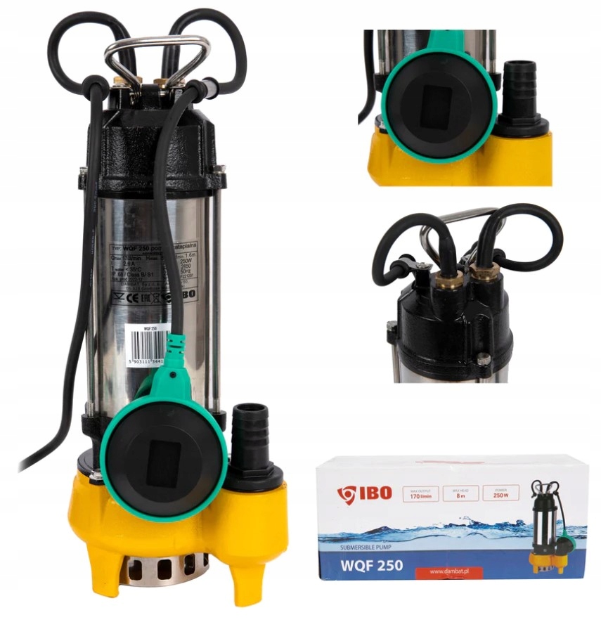 Pompa do ścieków szamba WQF 250 IBO 250W Mocna!