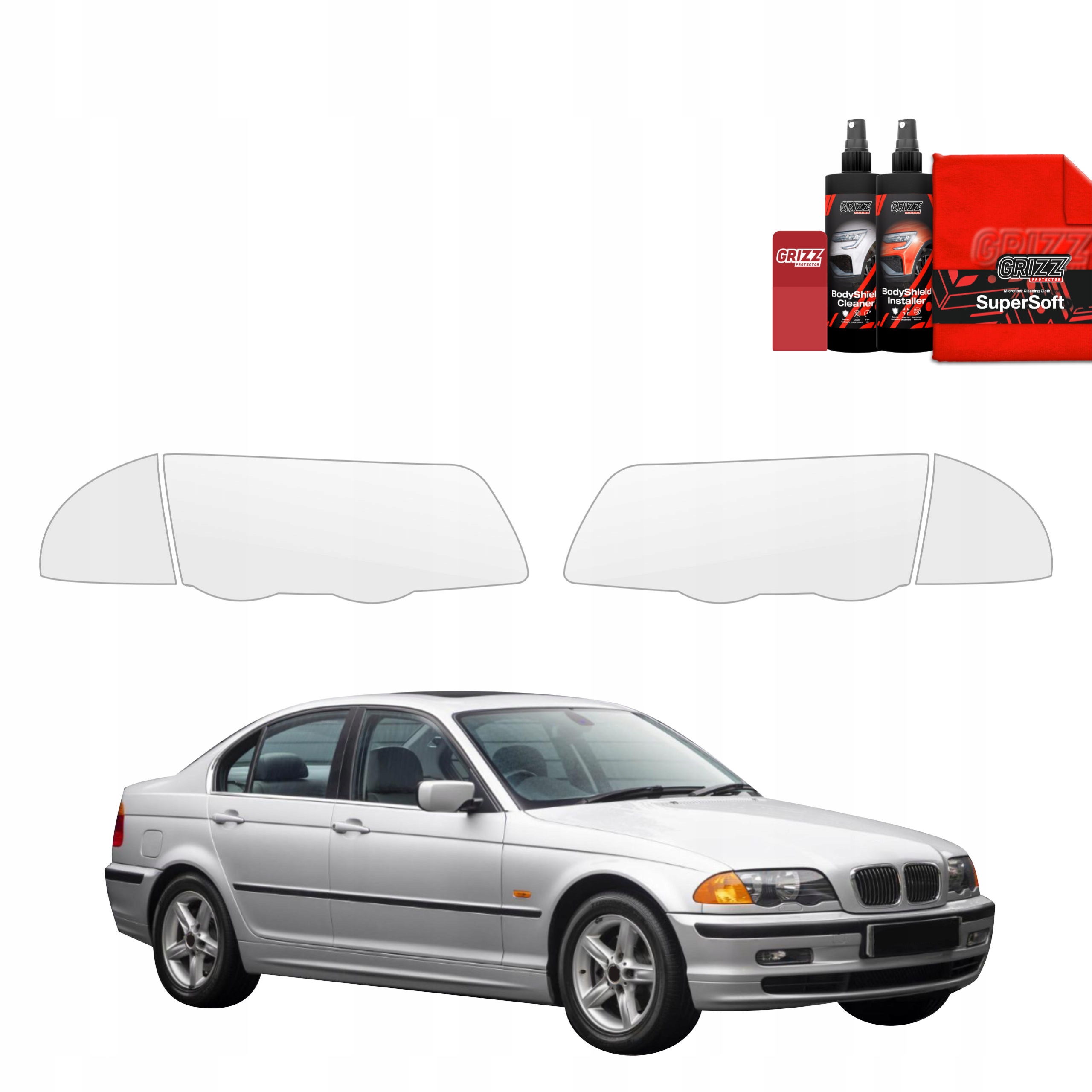 4v1 Fólie Ppf dýha na lampy pro Bmw 3 E46 Sedan Pre-LCI (1998-2001)
