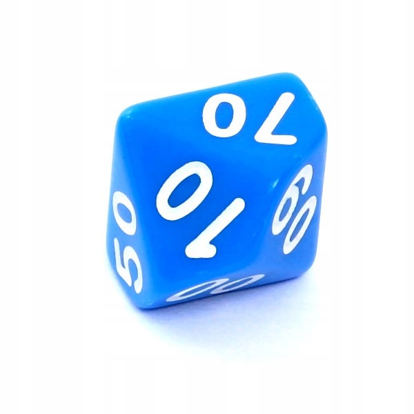 REBEL Kość K100 10 Ścian Niebieska Cyfry