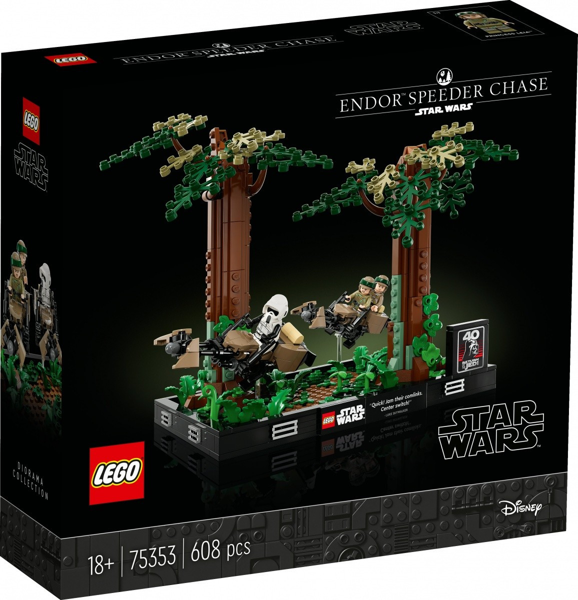 Lego Star Wars 75353 Diorama: Pościg na ścigaczu przez Endor